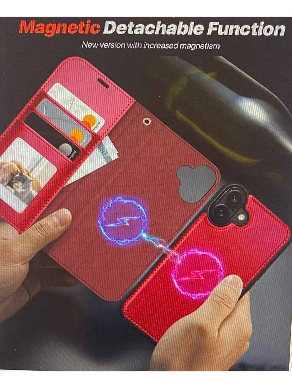 OCASE Wallet Case for iPhone 17 Red
